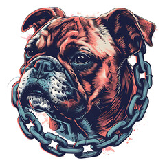 Bulldog head T-shirt illustration, showcasing strength, loyalty, and character