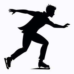 Fototapeta na wymiar a man skating vector silhouette black color illustration