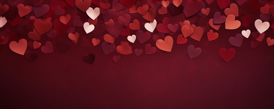 maroon hearts pattern scattered across the surface, creating an adorable and festive background for Valentine's Day