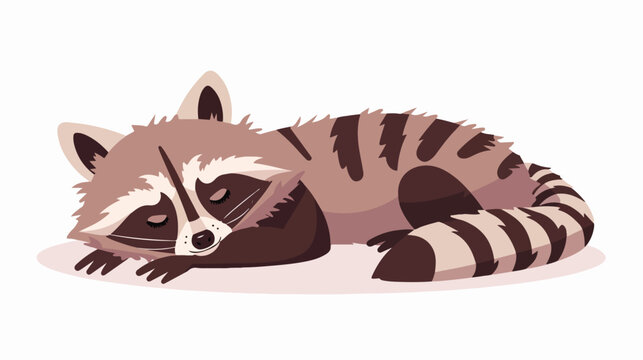 Cute lazy raccoon sleeping relaxing. Sleepy racoon ly
