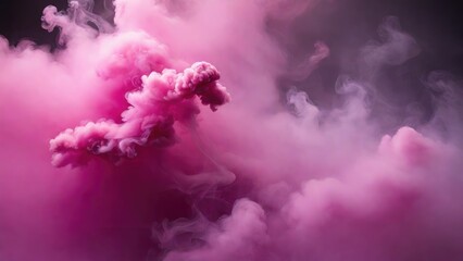 Naklejka premium Smoke Pink dark fog mist background. smoke cloud field dust Background