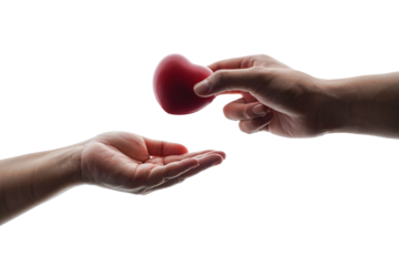 Adult hands giving a red heart, health care, organ donation, family life insurance, world heart day, world health day, praying concept