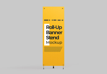 Tall Vertical Roll-Up Banner Mockup - obrazy, fototapety, plakaty