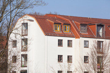 Moderne weiße Wohngebäude, Bremen, Deutschland