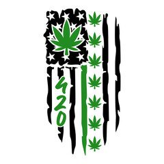 Distressed USA Flag with weed, Funny 420 t-shirt design, Cannabis t-shirt design,stoner t-shirt design, Weed graphics