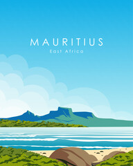 Fototapeta na wymiar Mauritius East Africa travel poster