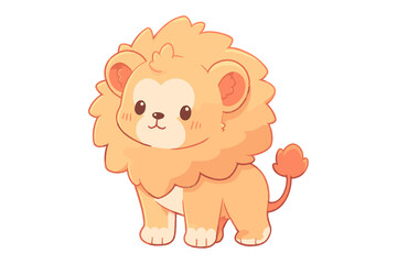Cute baby cartoon lion vector 