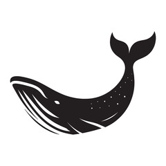 Whale Silhouette Isolated Vector Illustration