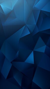 Navy Blue Abstract Background With Low Poly Design, Vector Illustration In The Style Of Navy Blue Color Palette With Copy Space For Photo Text