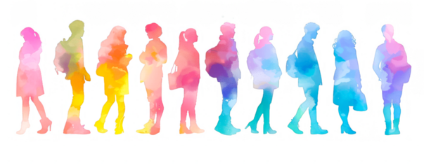 LGBT Solidarity Represented in Side by Side Silhouettes