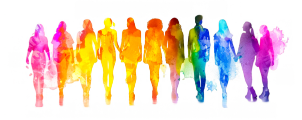 Side by Side LGBT Silhouettes, Concept of Togetherness