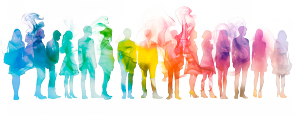 Silhouettes of LGBT People Standing Together, Unity Concept