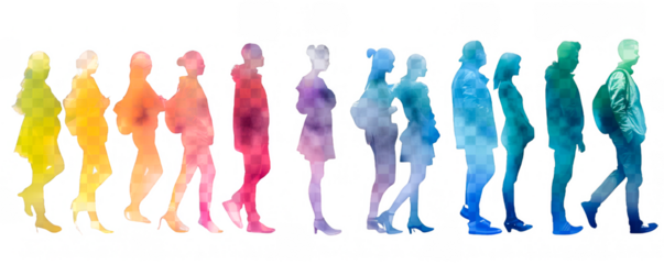 LGBT Community United, People Side by Side Silhouettes