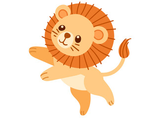 Cute small lion cartoon animal design vector illustration isolated on white background