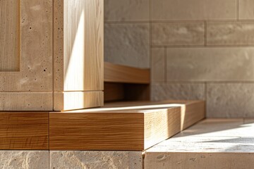 Japanese Inspired Timber and Concrete Living Room Interior