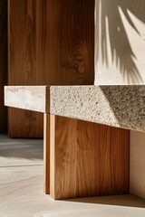 Japanese Inspired Timber and Concrete Living Room Interior