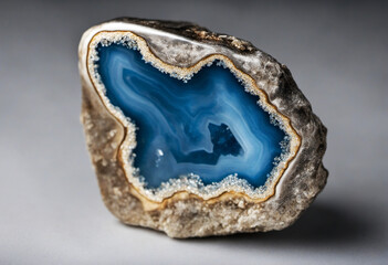 Blue crystals Agate mineral 