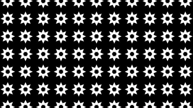 4k Abstract black and white color lines art pattern geometric shapes with black background.Seamless art pattern of simple technology background concept.