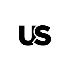 Letter U and S, US logo design template. Minimal monogram initial based logotype.