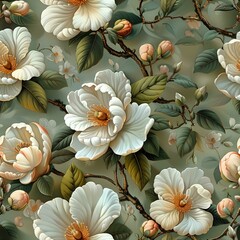 Soft Glow Magnolia Bloom Tapestry
