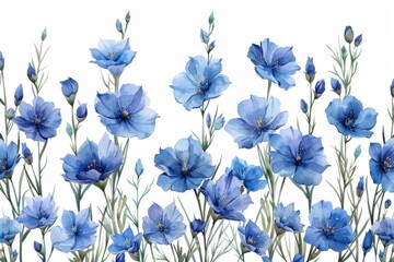 Watercolor delphinium clipart in bold and vibrant colors. flowers frame,botanical border. ai generated