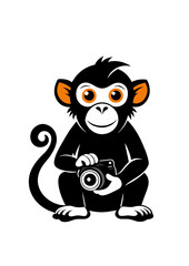 beautiful monkey with camera