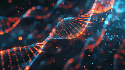 DNA double helix structure background, showcasing the forefront of scientific discovery in genetic research.
