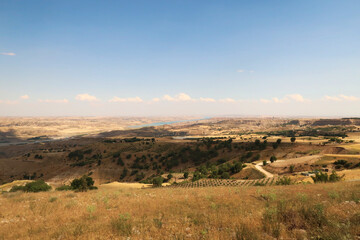 View from Karakus Tumulus, memorial grave of the Commagene Royal Family onto the surrounding...