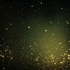 Olive glitter texture background with dark shadows, glowing stars, and subtle sparkles with copy space for photo text or product, blank empty copyspace