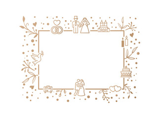 Wedding - golden decoration template