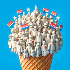 group of voters in an ice cream cone - 791515383