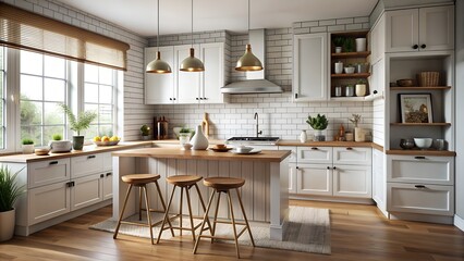 Cozy Modern Kitchen Interior Background