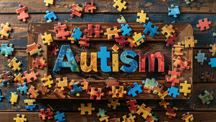Autism Awareness: Vibrant Puzzle Pieces Composition for World Autism Awareness Day