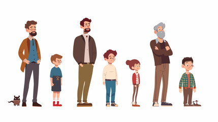 Man at different ages.. Life cycle. Human growth concept