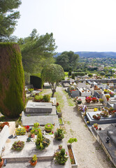 Vintage Cemetery in village St Paul de Vence, France