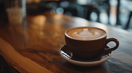 Closeup of Coffee on Wood