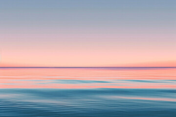 Obraz premium Serene beauty of a minimalist sunset, with a gradient of warm colors filling the sky above a tranquil horizon.