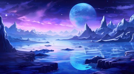Floating islands in cosmic ether with unique charm in celestial nexus - obrazy, fototapety, plakaty