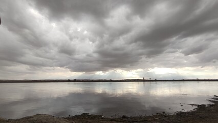 sunset over the lake