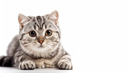 Striped kitten with a curious gaze, AI Generative.