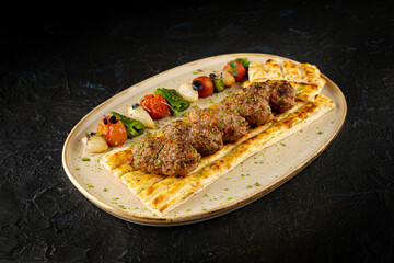 Traditional Arabic mix food dishes. Tasty Arabian Fast Food Items