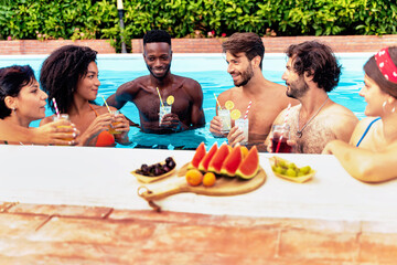 Poolside Laughter - Summer Enjoyment