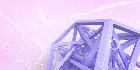 Abstract background. Internet Structure Concept and Technology Innovation with Science Experiments. Purple, Science, Science, Energy, banner, website, 3d rendering