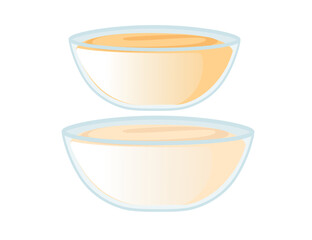 Glass bowl with dough vector illustration isolated on white background - 791526728