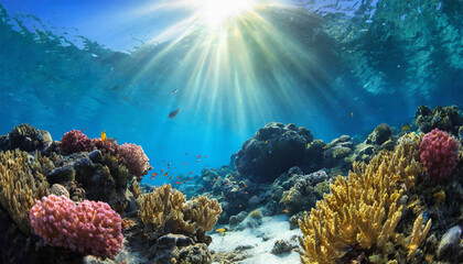Where Sunlight Meets Coral: Exploring the Enchanting Depths of a Tropical Seabed