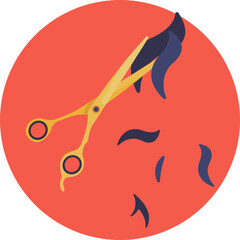 The hair scissors icon signifies the blend of functionality and elegance required in the world of professional hairdressing. - obrazy, fototapety, plakaty