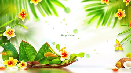 vector illustration of onam. Kerala Onam Greeting Card. illustration