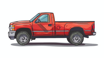 Pickup truck isolated. Vector flat style illustration