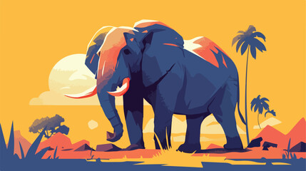 Elephant animal wildlife nature safari vector desig - obrazy, fototapety, plakaty