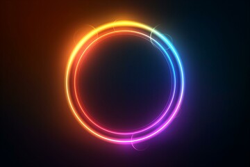 Vibrant Neon Rings on a Dark Background: Perfect for Creative and Technology Concepts
